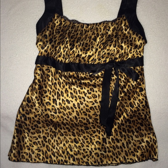 🔆Sateen Leopard Print Top Sz.Small - Picture 1 of 3