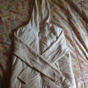 White light weight zip up jacket