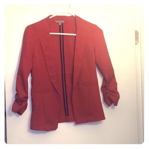Blazer-burnt orange-scrunched sleeves