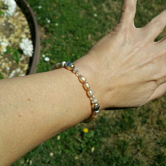 Champagne Beige/Silver Bracelet - Picture 3 of 3