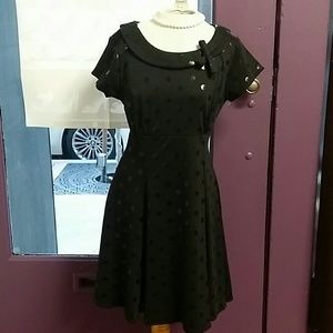 Black dress with polka-dots vintage style
