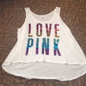 PINK sequins tank