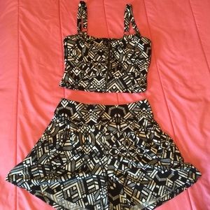 Crop top and shorts