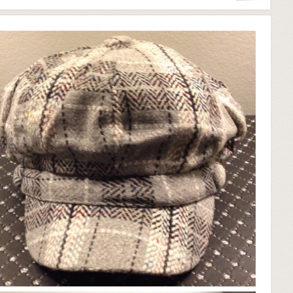Plaid Grey Cabbie Hat