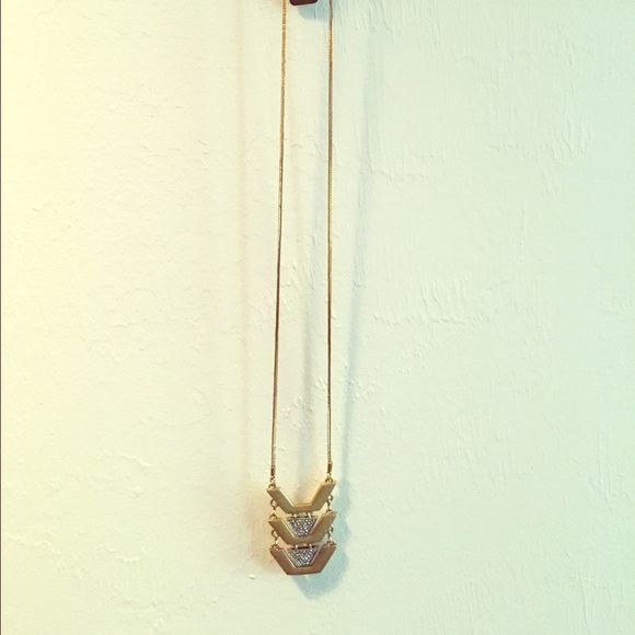 J. Crew gold geo crystal hanging necklace