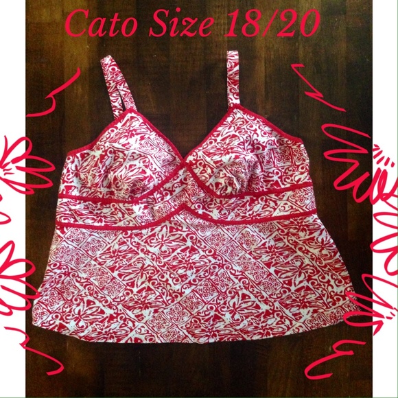 Cato Tops - Cato red and white blouse