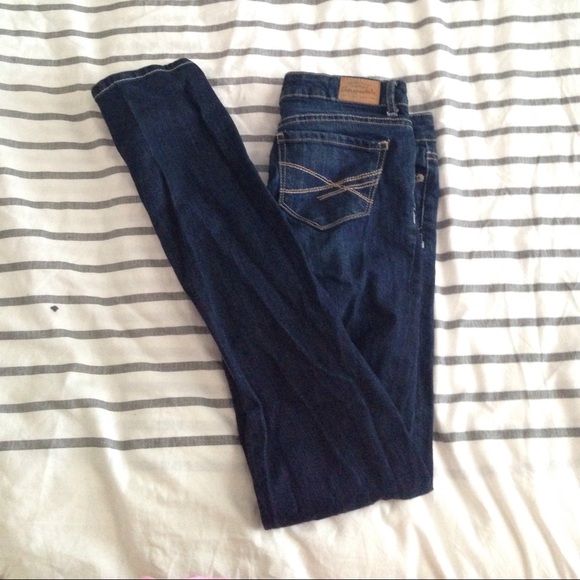 ❁super dark skinny denim jeans (long)
