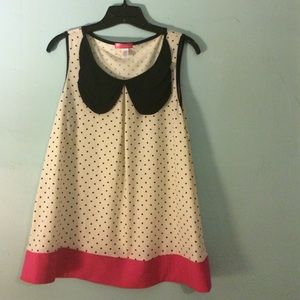 Collared polka dot blouse