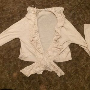 Macy's tan cardigan