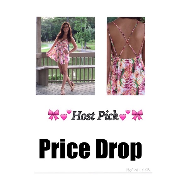 Tops - Floral Romper with Strappy Back