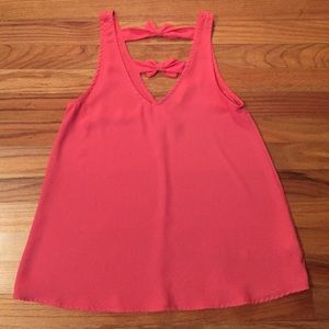 Coral Bow Detail Top