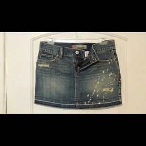 Old Navy Distressed Denim Mini Skirt 0