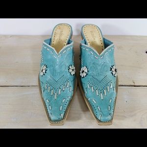 BCBG Girls Turquoise Mules