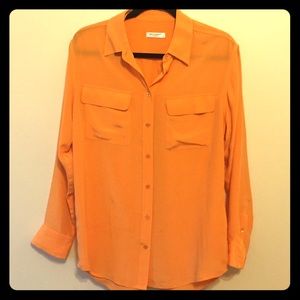 Equipment blouse - orange/ creamsicle color SZ S