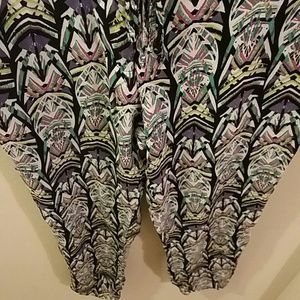 Tribal Print Parachute Pants