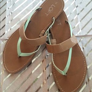 LOFT Mint & Nude Sandals (size 7)