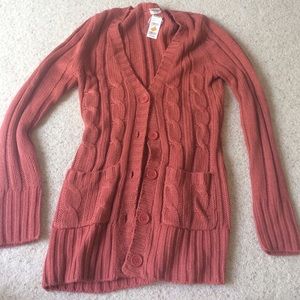 Rust Colored Cable Knit Sweater