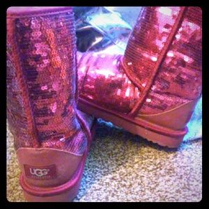 Pink sequin uggs
