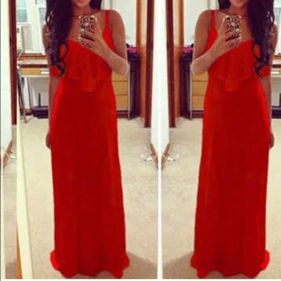 Dresses & Skirts - Red Flirty Maxi Dress
