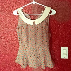 Anthropologie elephant peplum top
