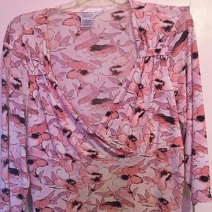 Pink floral top and skirt set