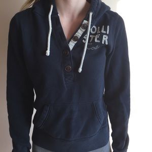 Navy Hollister Half Button
