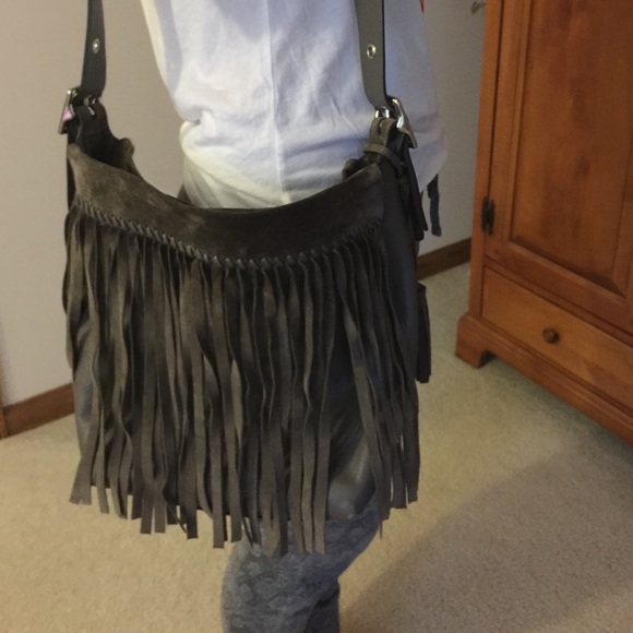 Coach Legacy Grey Duffle Fringe Shoulder Bag
