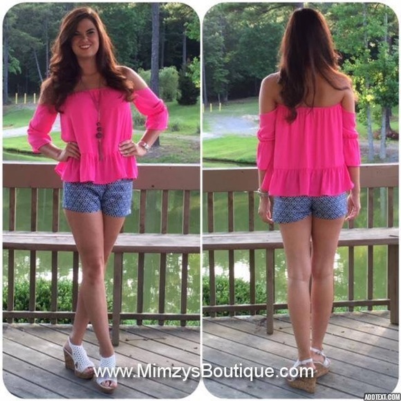 Magenta Off the Shoulder Top