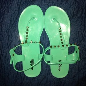 Turquoise studded sandals