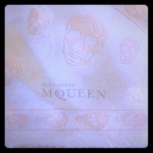 Alexander McQueen silk head scarf- Light blue