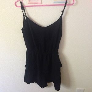 Black romper w/pockets & adjustable straps