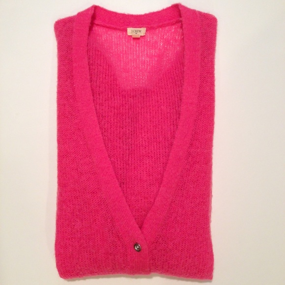 J.crew knit mohair cardigan pink beautiful shape