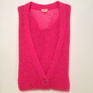 J.crew knit mohair cardigan pink beautiful shape