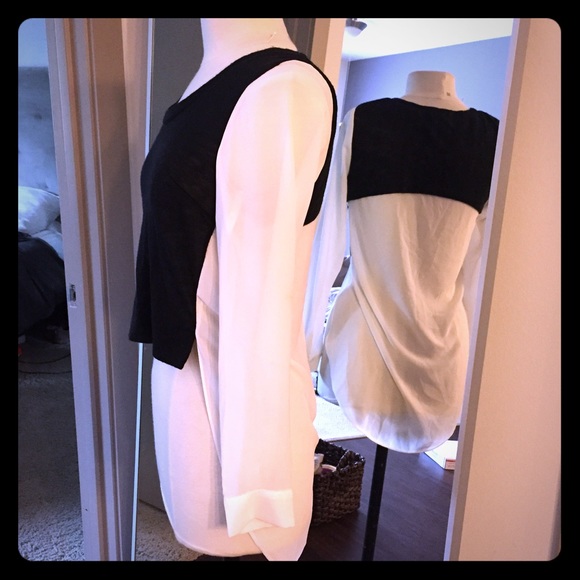 HiLo Black & White LF Top - Picture 1 of 4