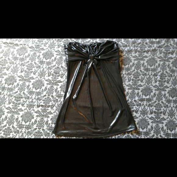 Metallic Silver Tube Top