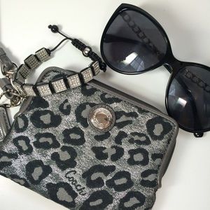 🎉LOWEST PRICE🎉 Coach Silver Ocelot Wristlet