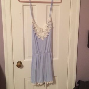 Lavender romper with crotchet details