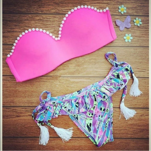 Sexy push up padded top Brazilian bottoms size S