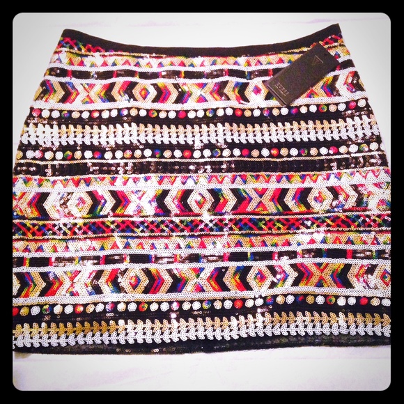 Guess Los Angeles Sequin Multi Color Skirt