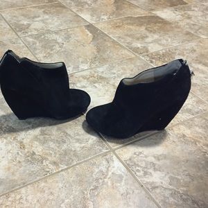 Nine West real suede wedge bootie size 6.5