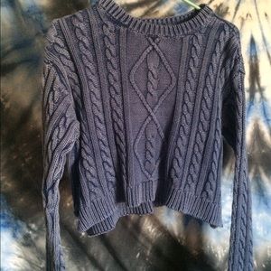 Forever 21 blue acid wash cropped sweater