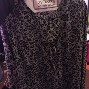 Paisley print long sleeve button up top