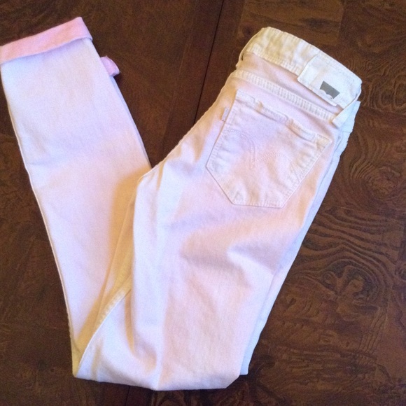 Levi's Denim - White and Pink Skinny Ankle Jeans