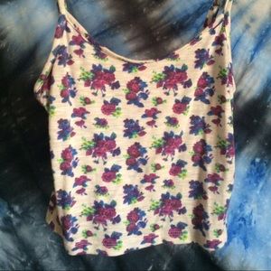 Cute floral cropped tank