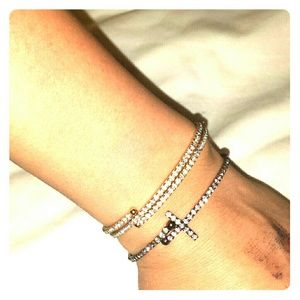 Stretch bracelets with rhinestones