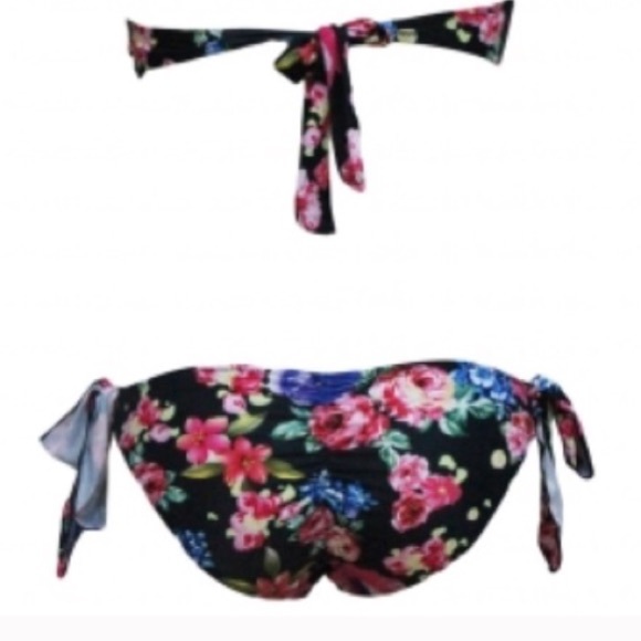 Strapless floral Brazilian scrunch butt bikini - Picture 2 of 2