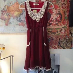 Chiffon Maroon Dress
