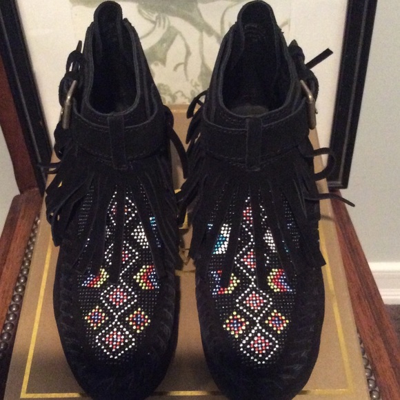 Urban Outfitters Shoes - 🍁Urban Outfitters Ash Fringe Beaded Suede Booties