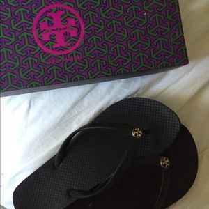 Tory Burch Authentic Black Flip Flops w/Box