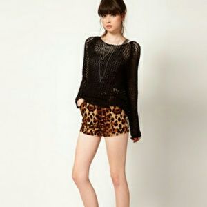 Evil twin velvet leopard shorts